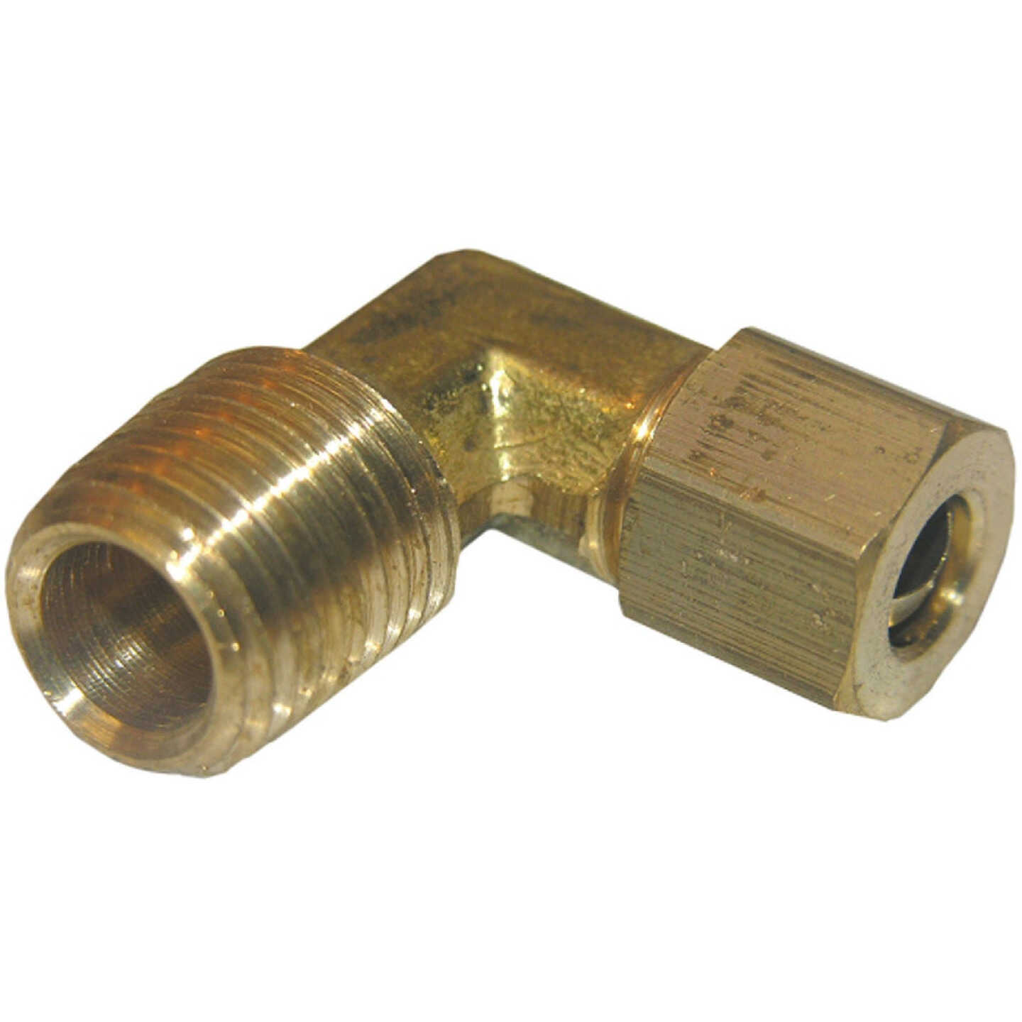 Lasco 1/4 In. C x 1/4 In. MPT 90 Deg. Compression Brass Elbow (1/4 Bend) Image 1