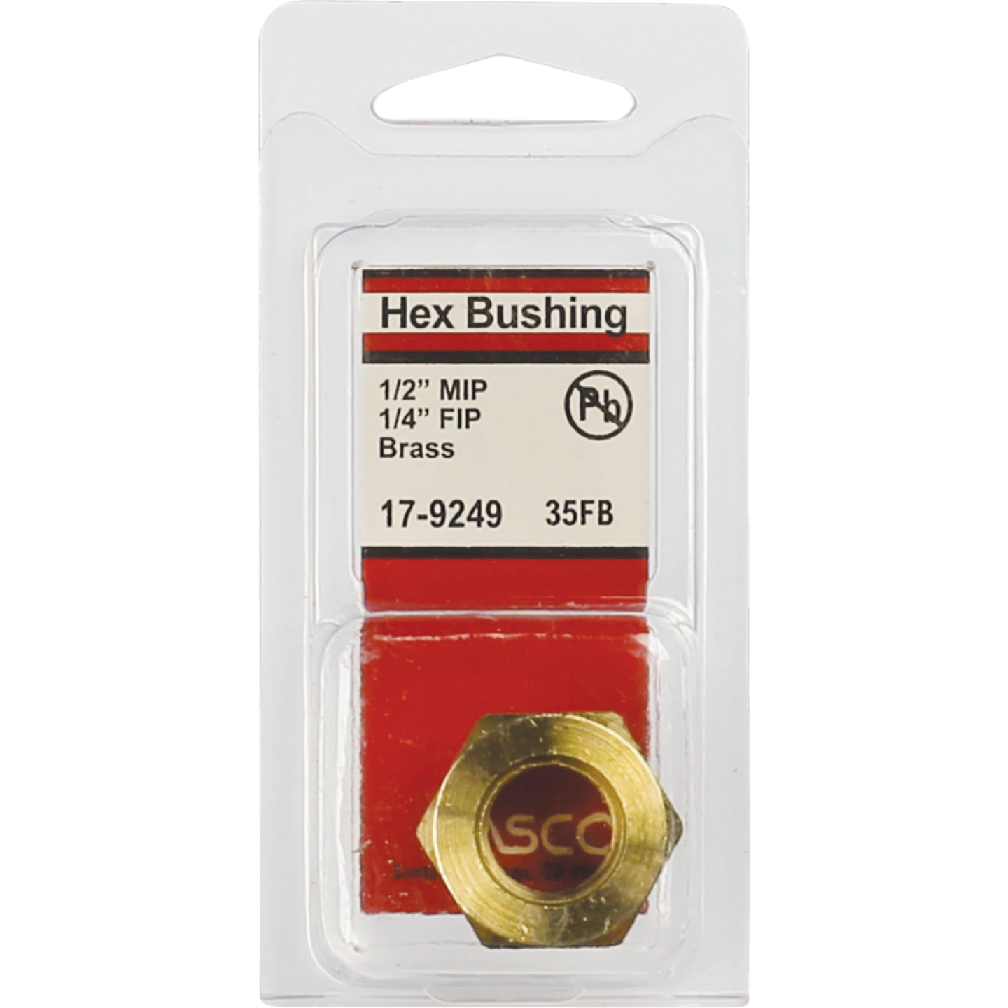 Lasco 1/2 In. MPT x 1/4 In. FPT Brass Hex Bushing Image 2