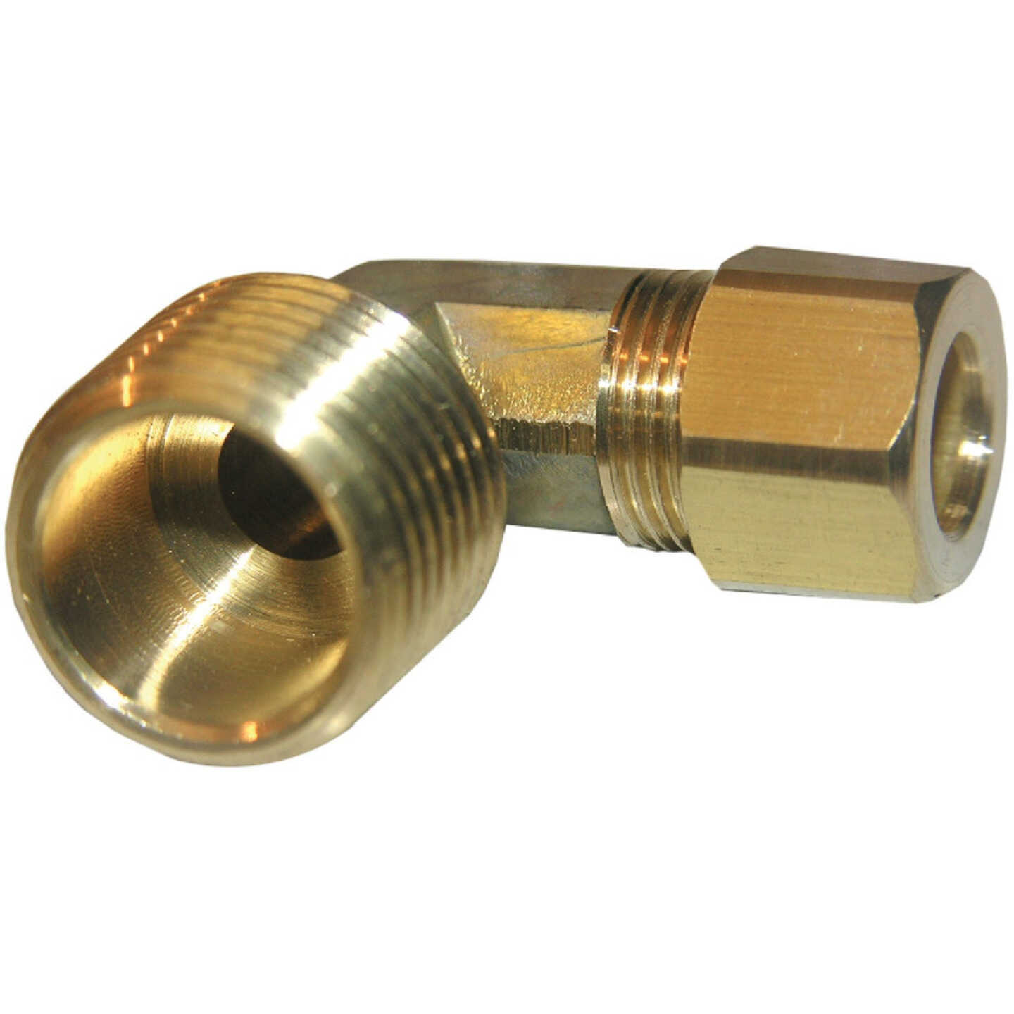 Lasco 3/8 In. C x 3/8 In. MPT 90 Deg. Compression Brass Elbow (1/4 Bend) Image 1