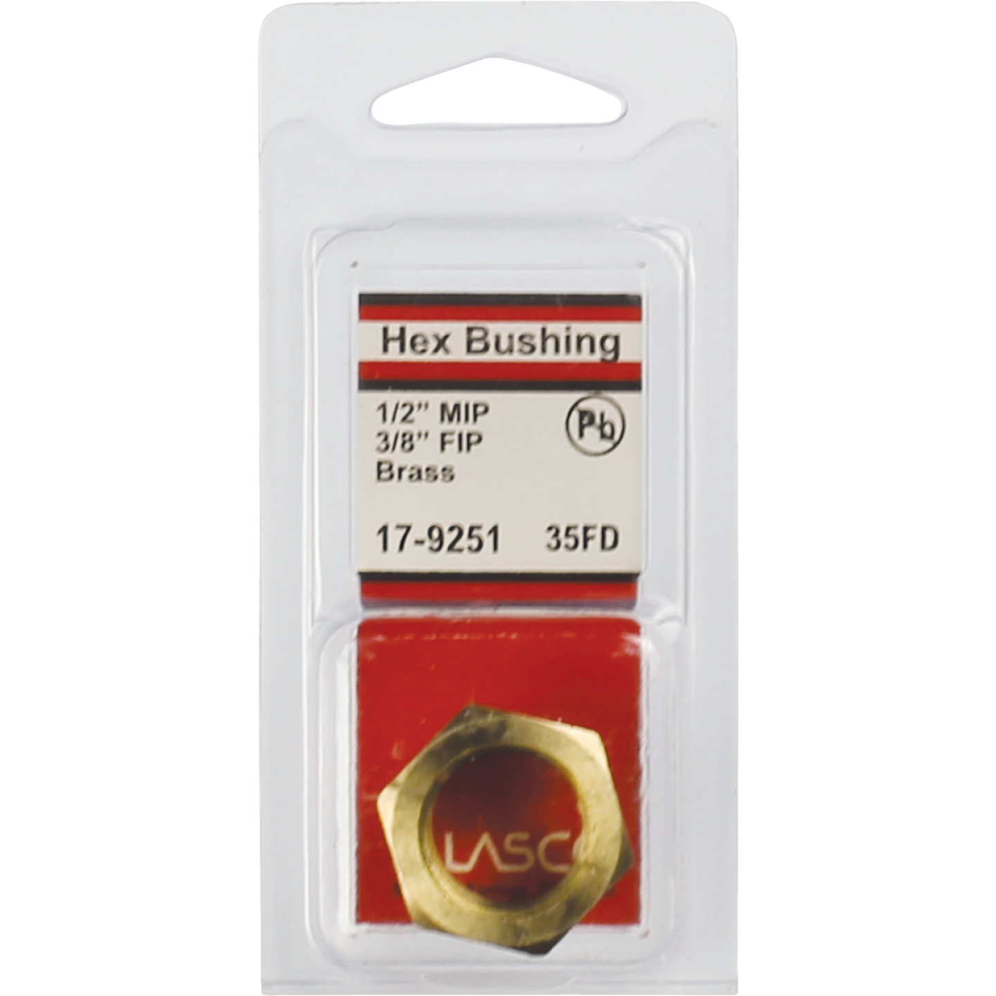 Lasco 1/2 In. MPT x 3/8 In. FPT Brass Hex Bushing Image 2