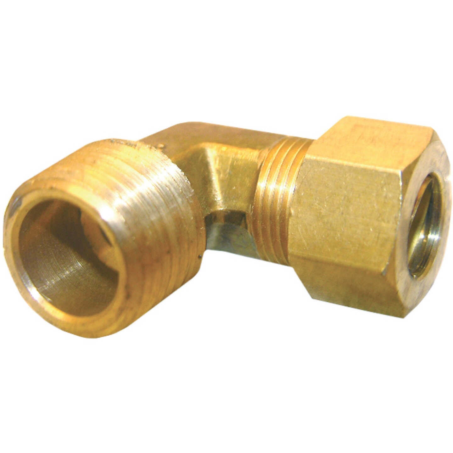 Lasco 1/2 C x 1/2 In. MPT 90 Deg. Compression Brass Elbow (1/4 Bend) Image 1