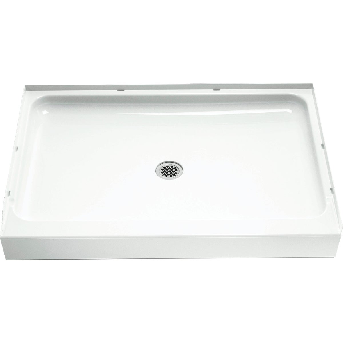 Sterling Ensemble 48 In. W x 34 In. D Center Drain Shower Pan in White Image 5