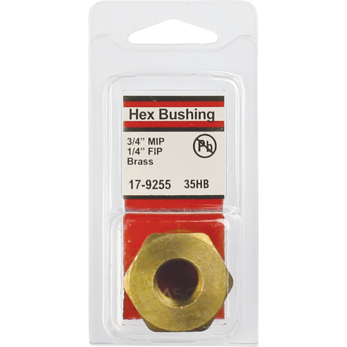 Lasco 3/4 In. MPT x 1/4 In. FPT Brass Hex Bushing Image 2