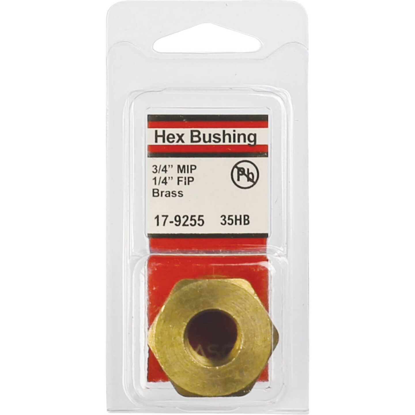Lasco 3/4 In. MPT x 1/4 In. FPT Brass Hex Bushing Image 2
