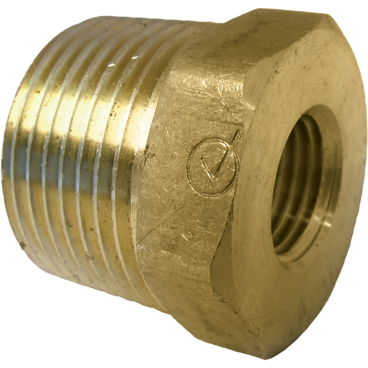Lasco 3/4 In. MPT x 1/4 In. FPT Brass Hex Bushing Image 1