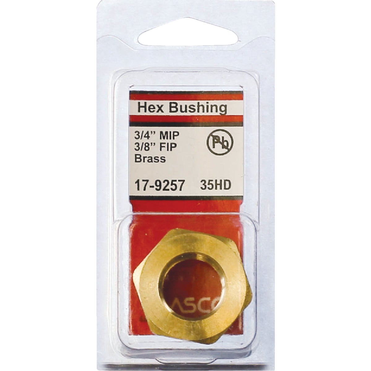 Lasco 3/4 In. MPT x 3/8 In. FPT Brass Hex Bushing Image 2