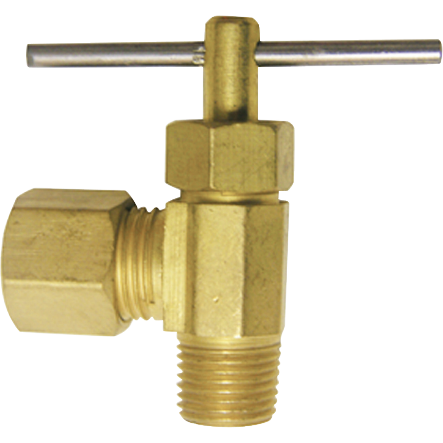 Lasco 1/4 In. C x 1/4 In. MIP Brass Angle Needle Valve Image 1