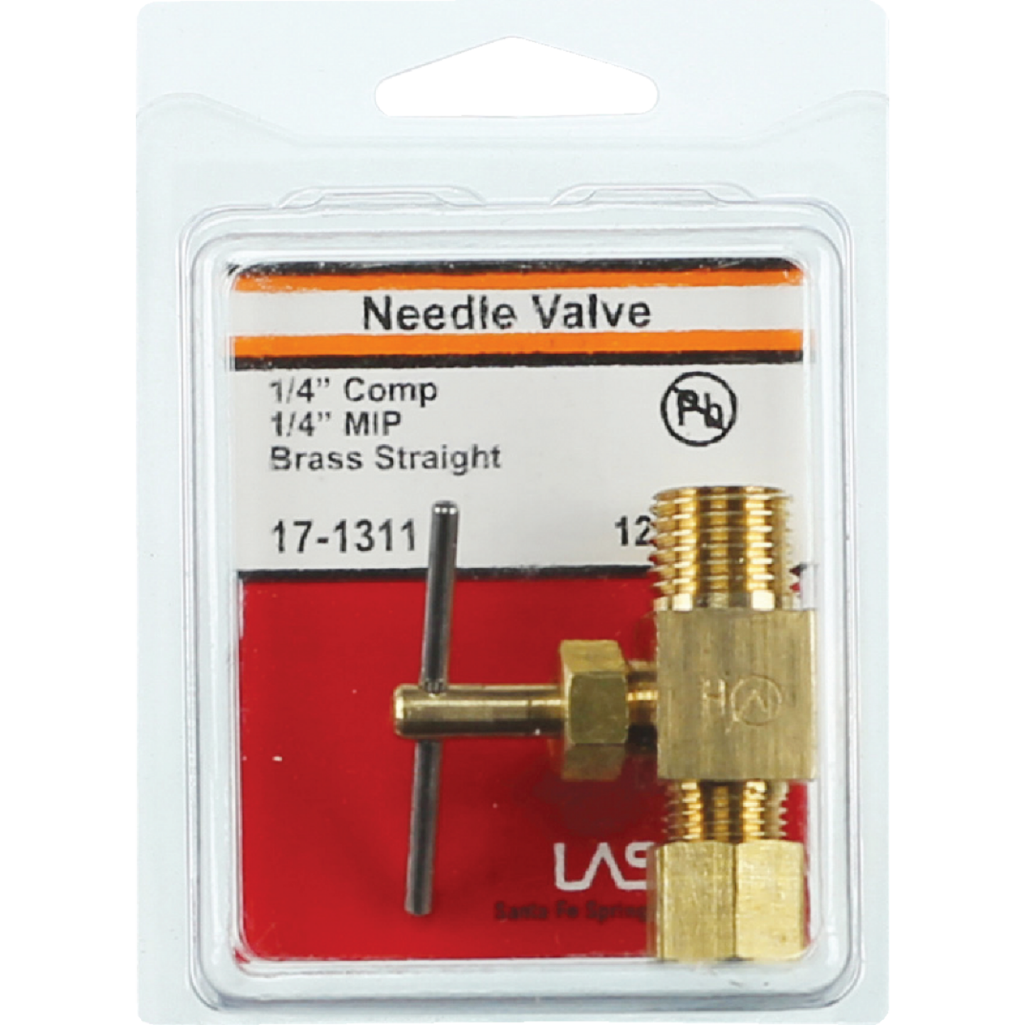 Lasco 1/4 In. C x 1/4 In. MIP Brass Straight Needle Valve Image 2