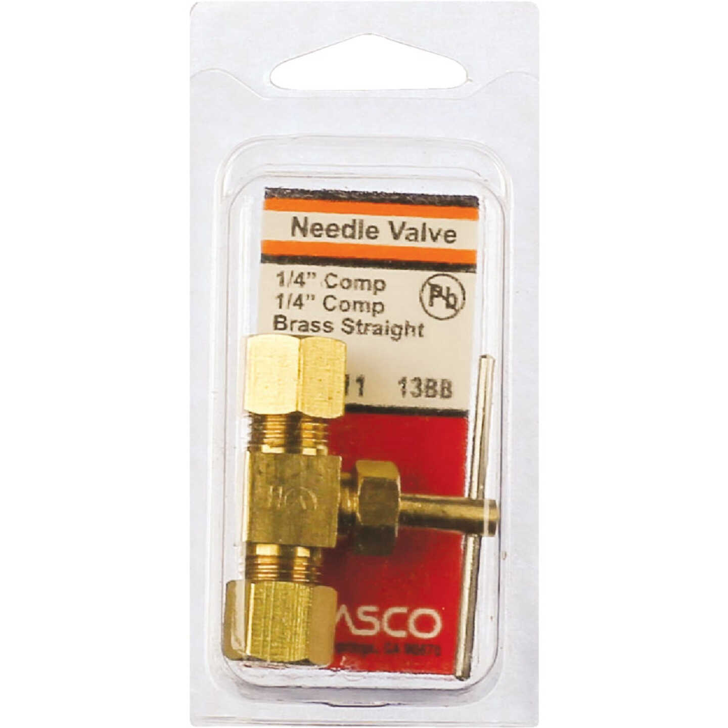 Lasco 1/4 In. C x 1/4 In. C Brass Straight Needle Valve Image 2