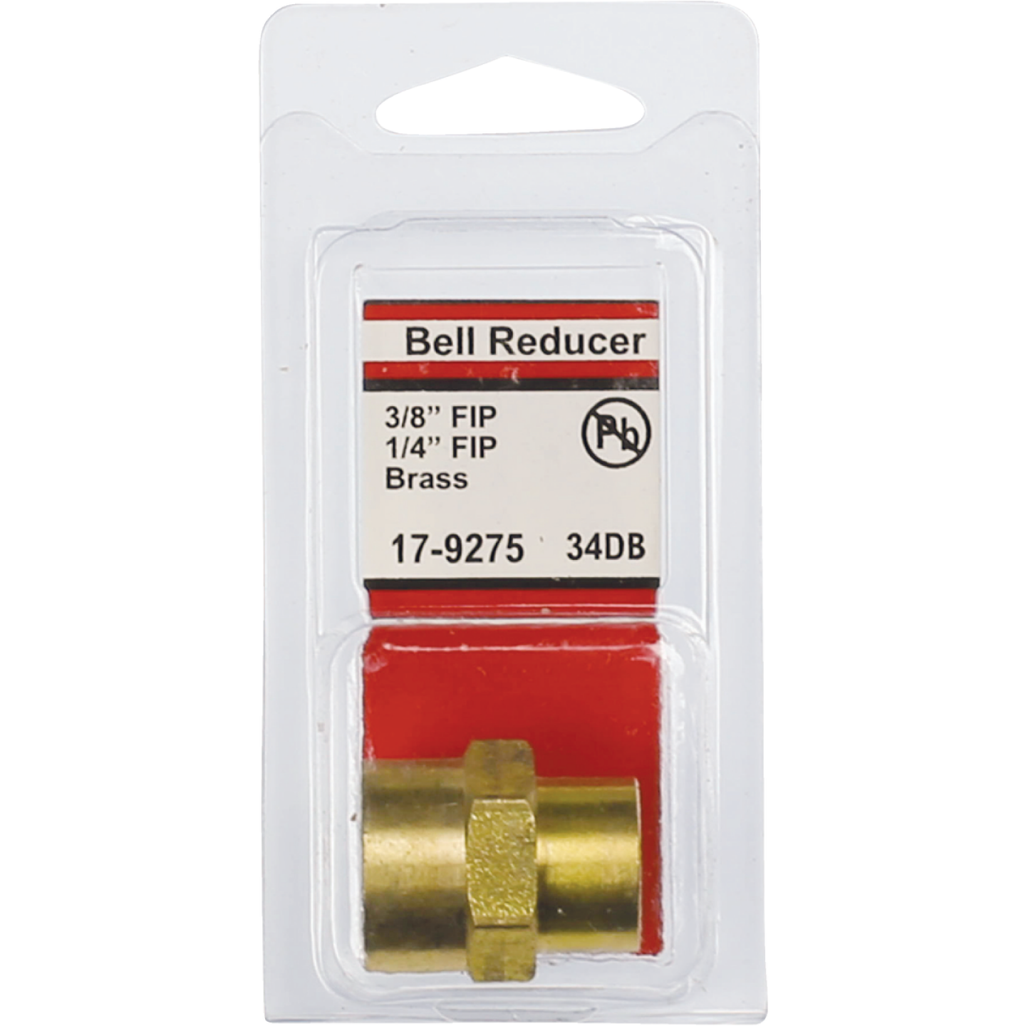 Lasco 3/8 In. FPT x 1/4 In. FPT Yellow Brass Reducing Coupling Image 2