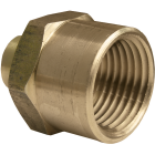 Lasco 1/2 In. FPT x 3/8 In. FPT Yellow Brass Reducing Coupling Image 1