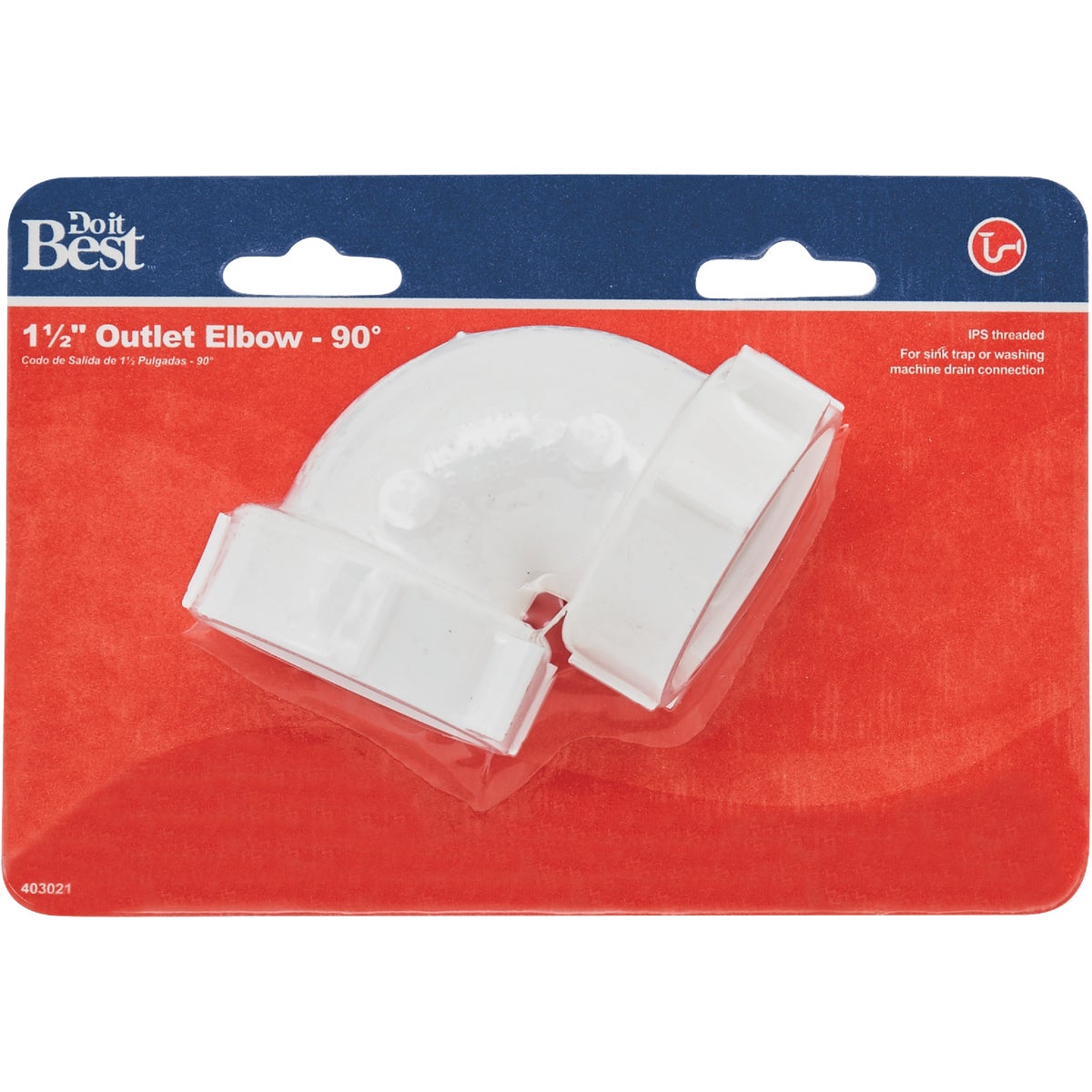 Do it Best 1-1/2 In. White Polypropylene 90 Degree Outlet Elbow Image 2