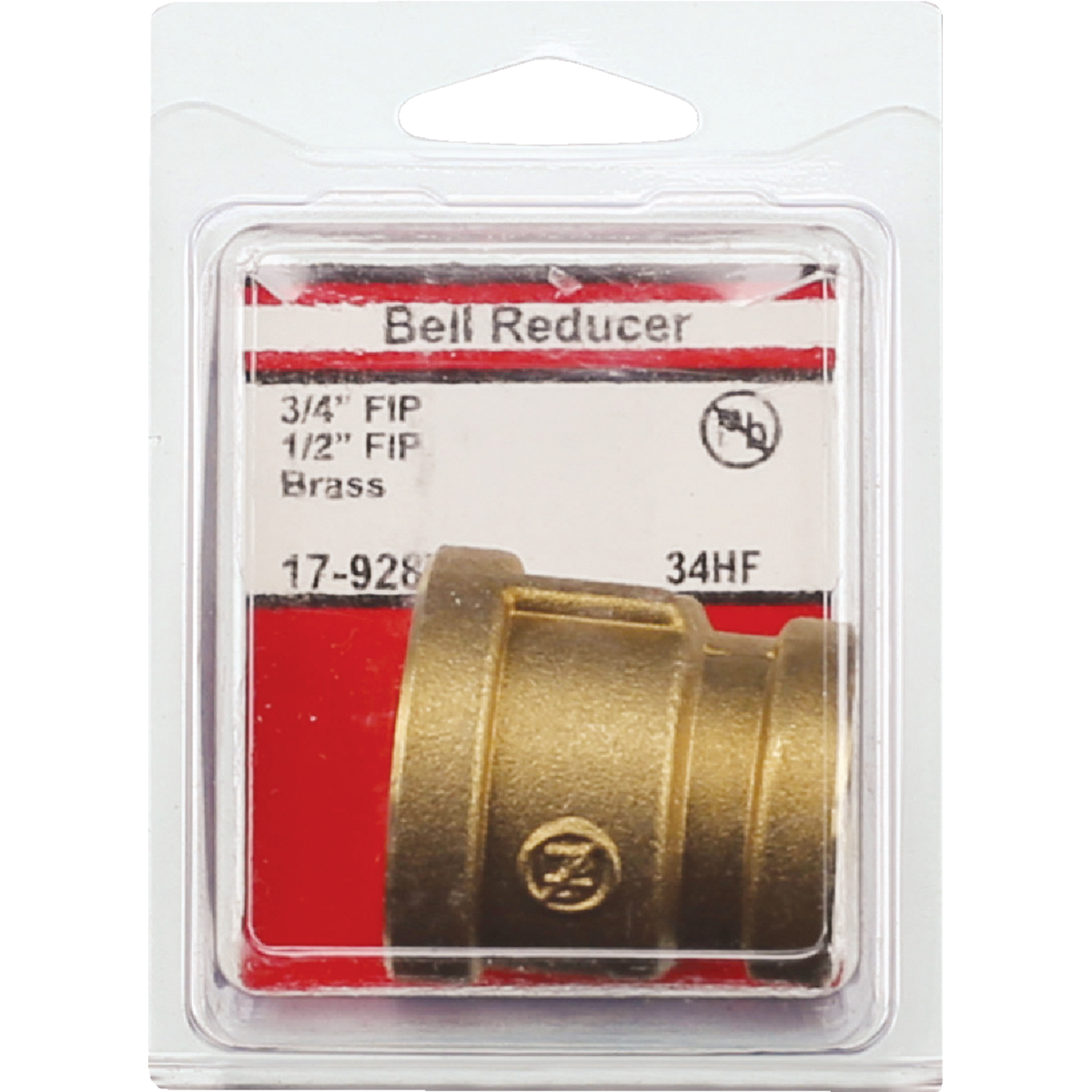 Lasco 3/4 In. FPT x 1/2 In. FPT Red Brass Reducing Bell Coupling Image 2