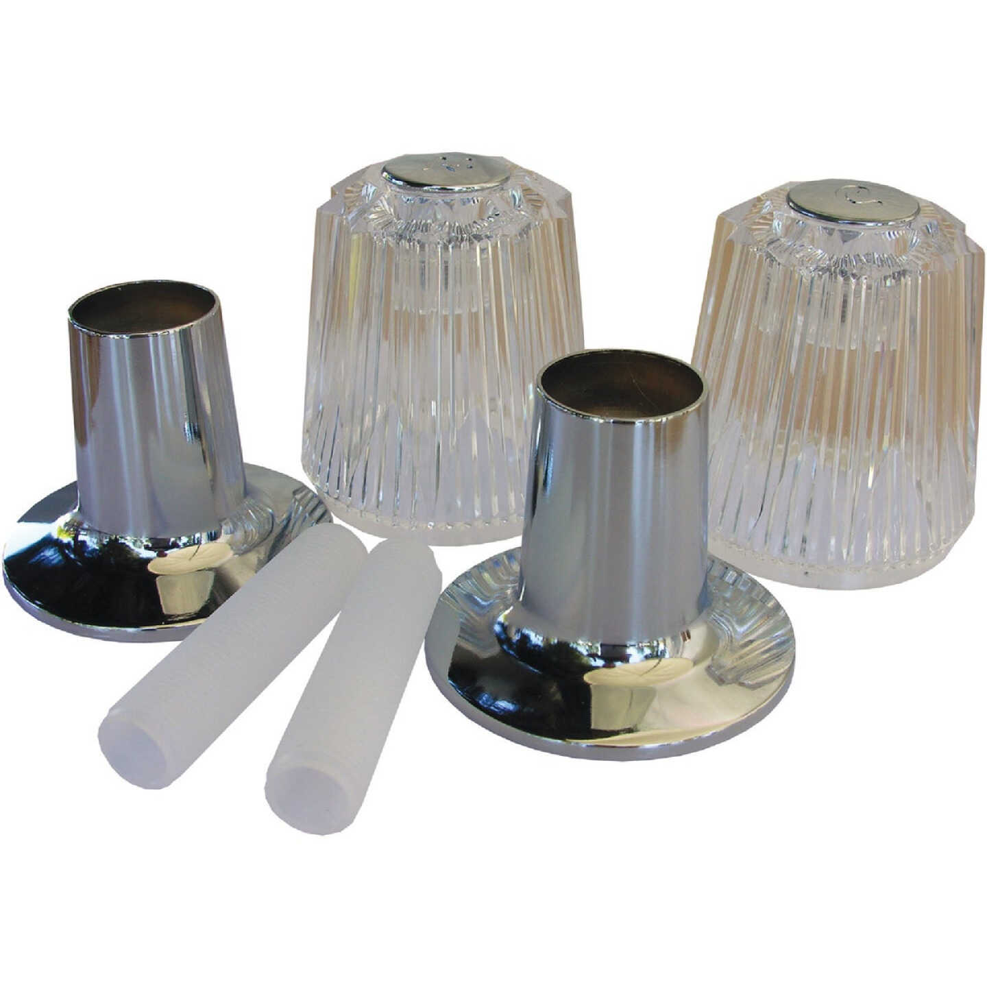 Lasco Price Pfister 2-Valve Round Clear Tub & Shower Handle Kit Image 1