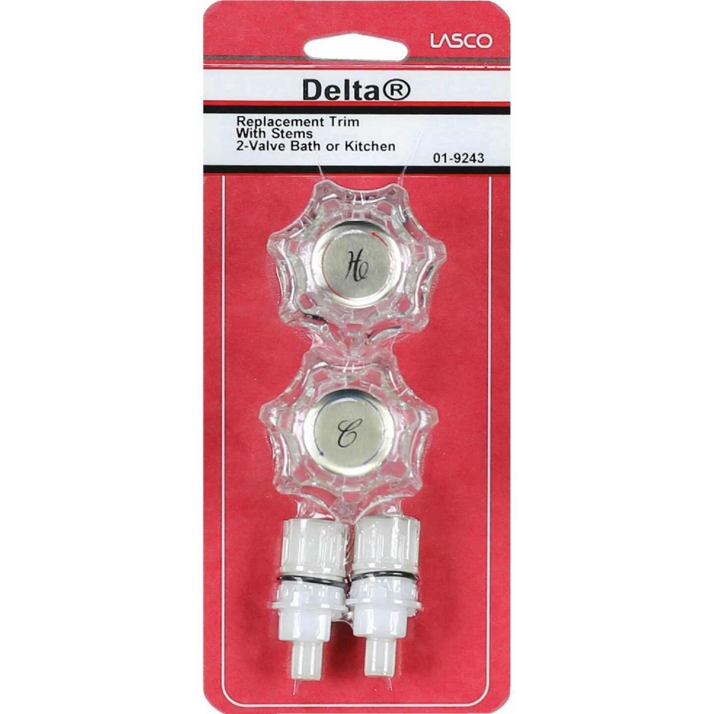 Lasco Delta Small Plastic Handles Fits Delta, Delex Tub & Shower Handle Kit Image 2