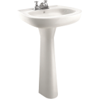 Cato Jazmin White Vitreous China Pedestal Sink with 4 In. Faucet Centers Image 1