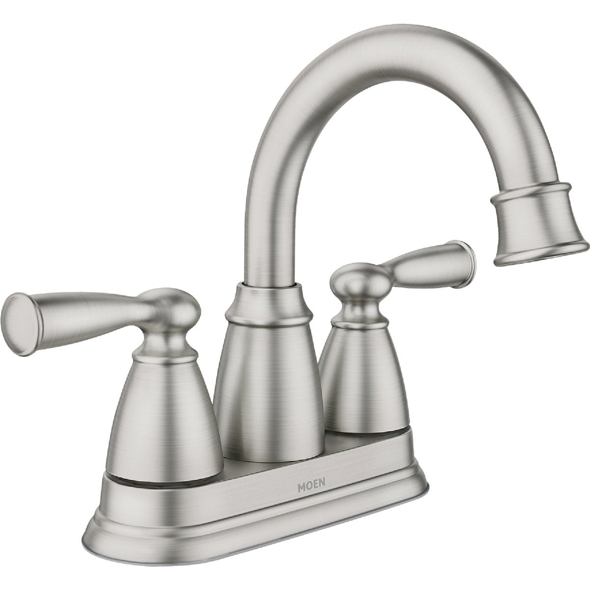 Moen Banbury 2-Handle Lever High Arc Centerset Bathroom Faucet with Push-Down, Spot Resist Brushed Nickel