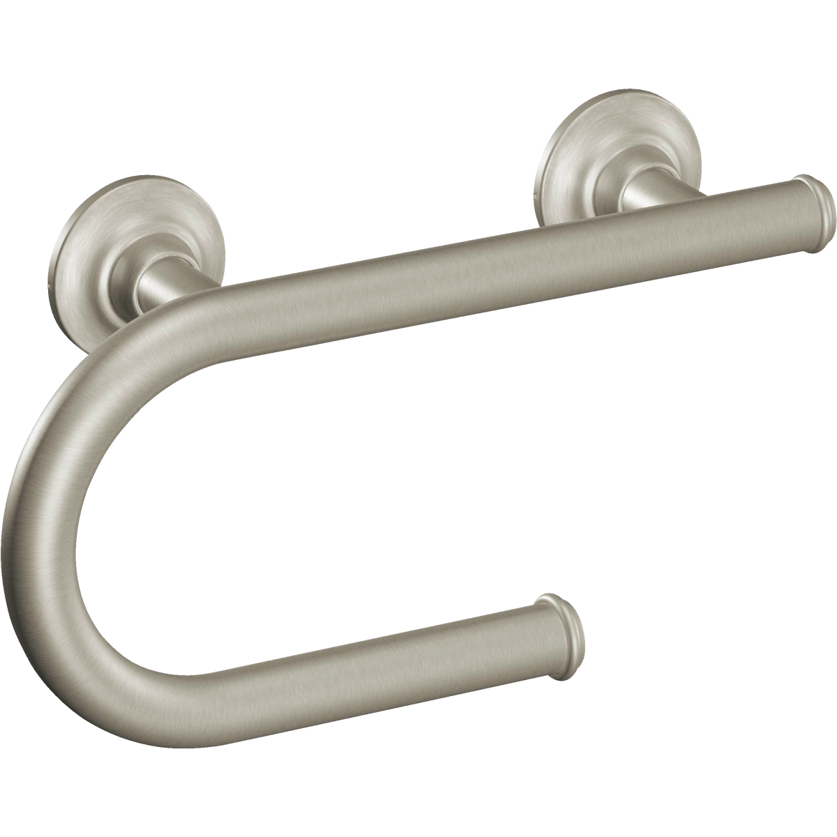 Moen 8 In. Grab Bar with Toilet Paper Holder, Brushed Nickel Image 1