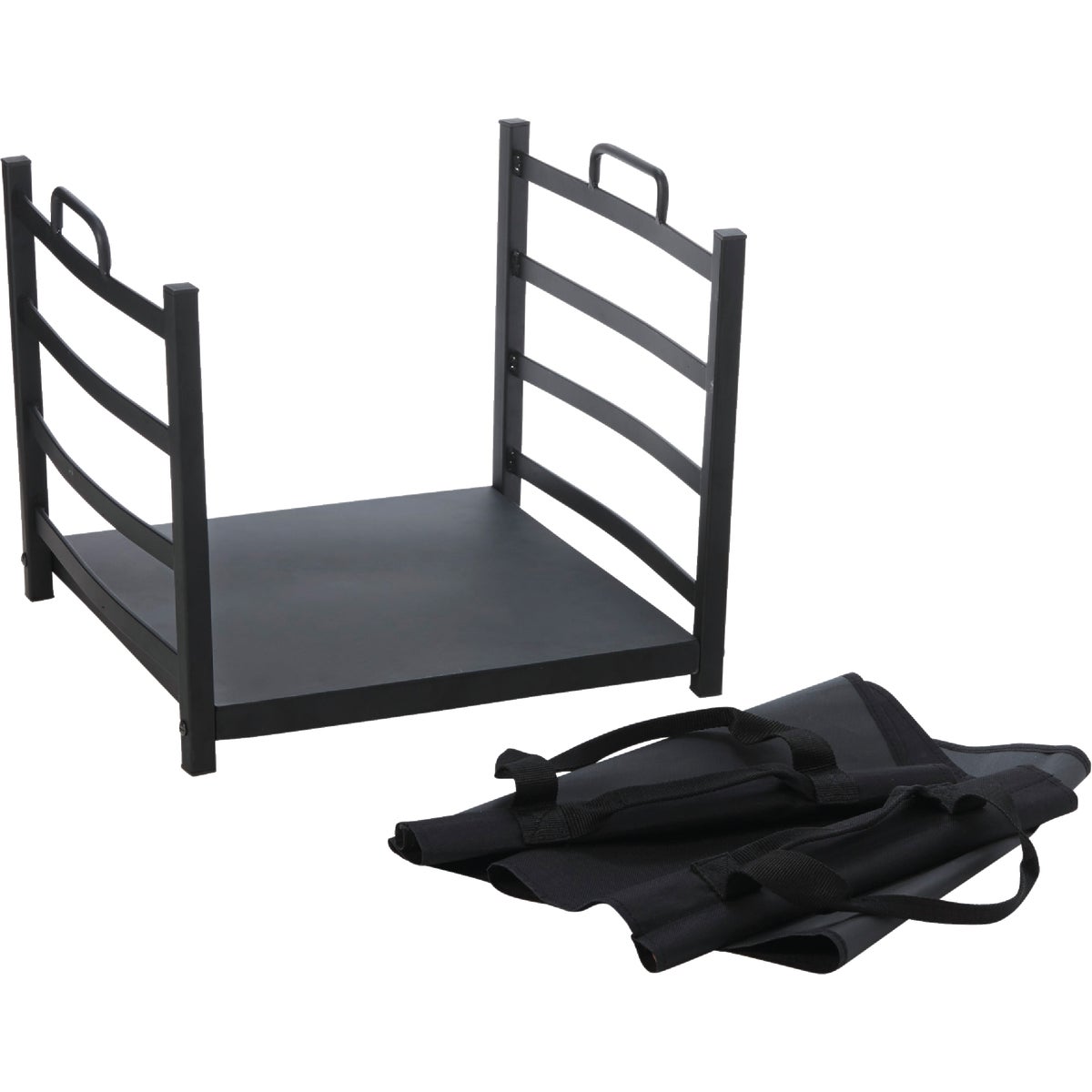 Home Impressions Steel & Canvas 16 In. W x 13-1/2 In. H x 15 In. D Black Fireplace Log Holder Image 4