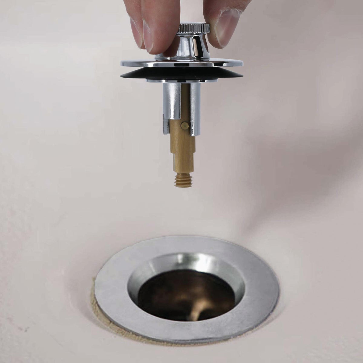 Danco Lift & Turn 3/8 In. & 5/16 In. Thread Tub Drain Stopper Cartridge in Chrome Image 6