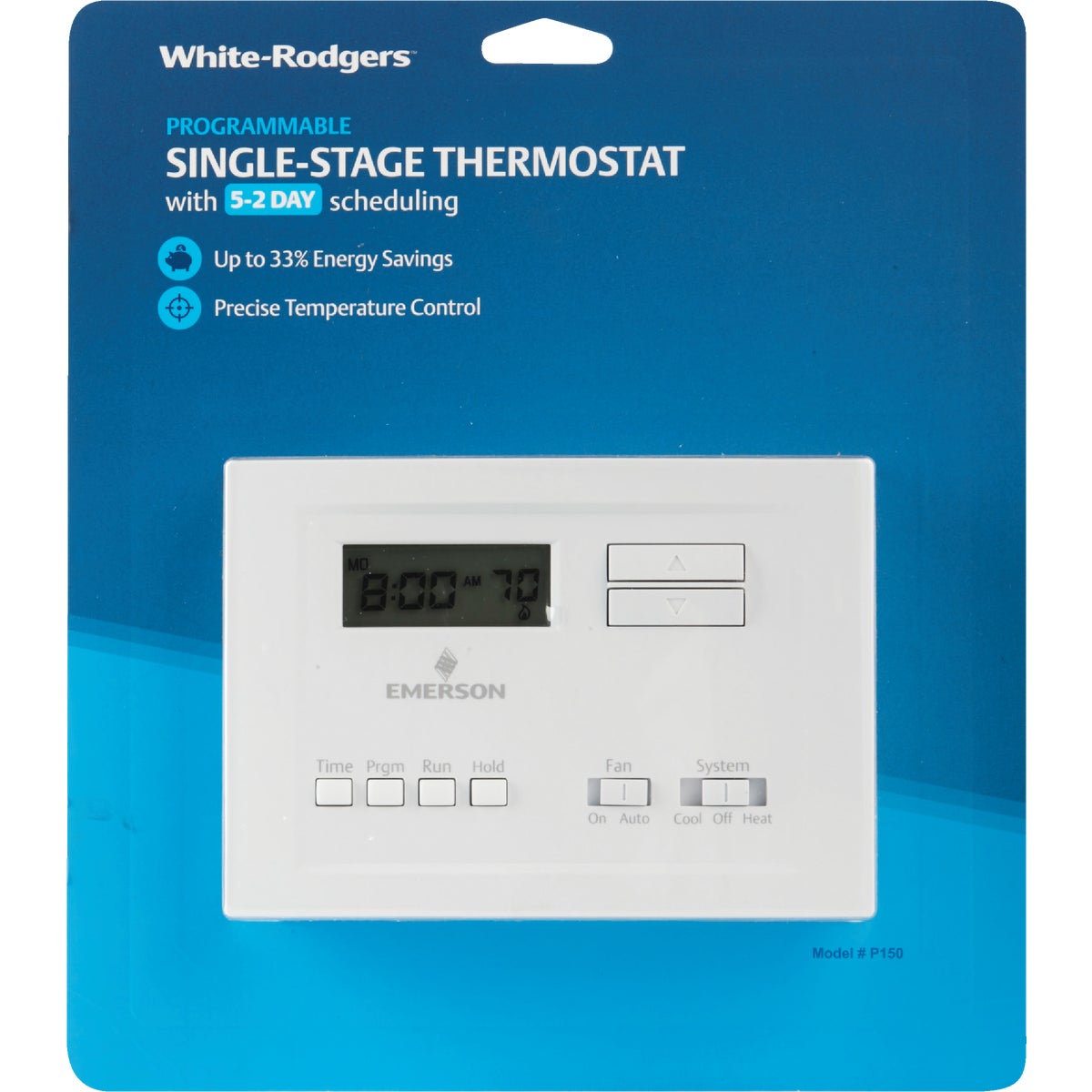White Rodgers 5-2 Day Programmable White Digital Thermostat Image 2
