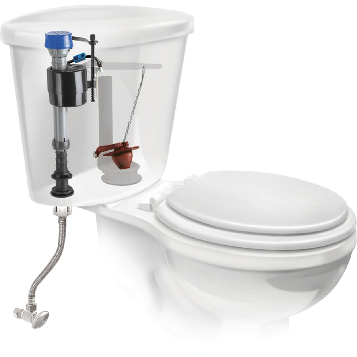 Fluidmaster PerforMAX Fill Valve, Adjustable Flapper & 12 In. Universal Click Seal Toilet Connector  Image 6
