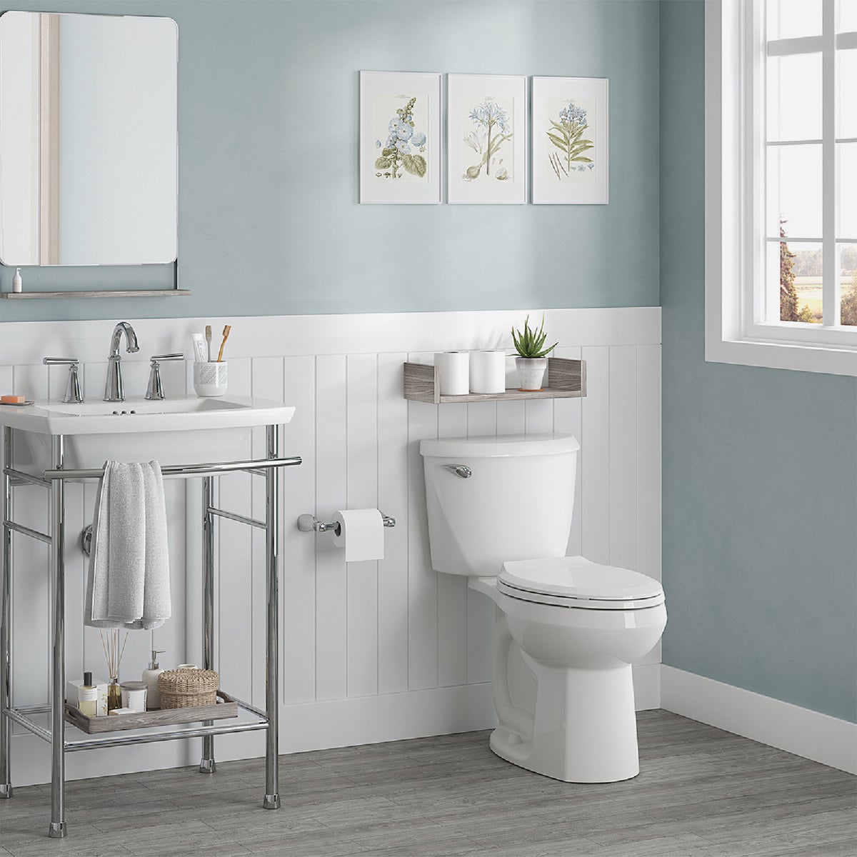 American Standard Colony3 Chair Height White Elongated Bowl 1.28 GPF Toilet-To-Go Image 2