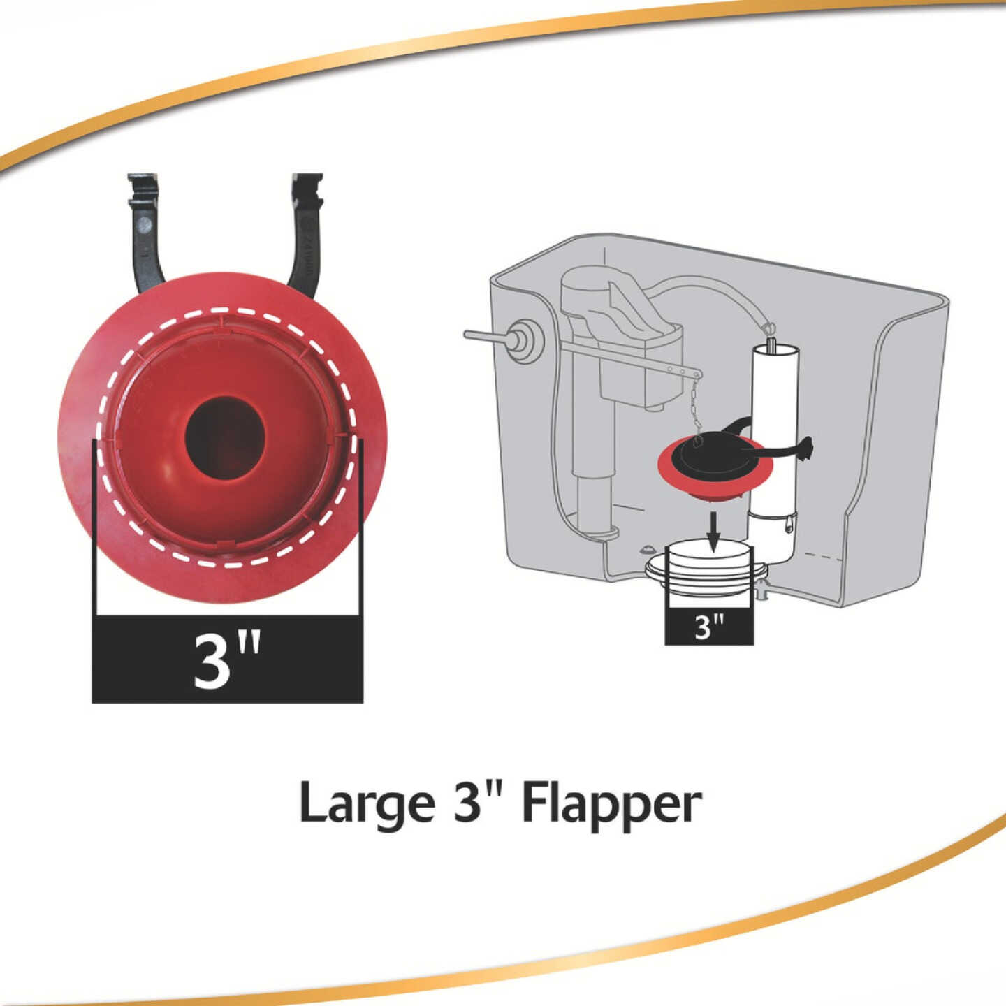 Korky TOTO 3 In. Rubber Adjustable Flapper Image 2