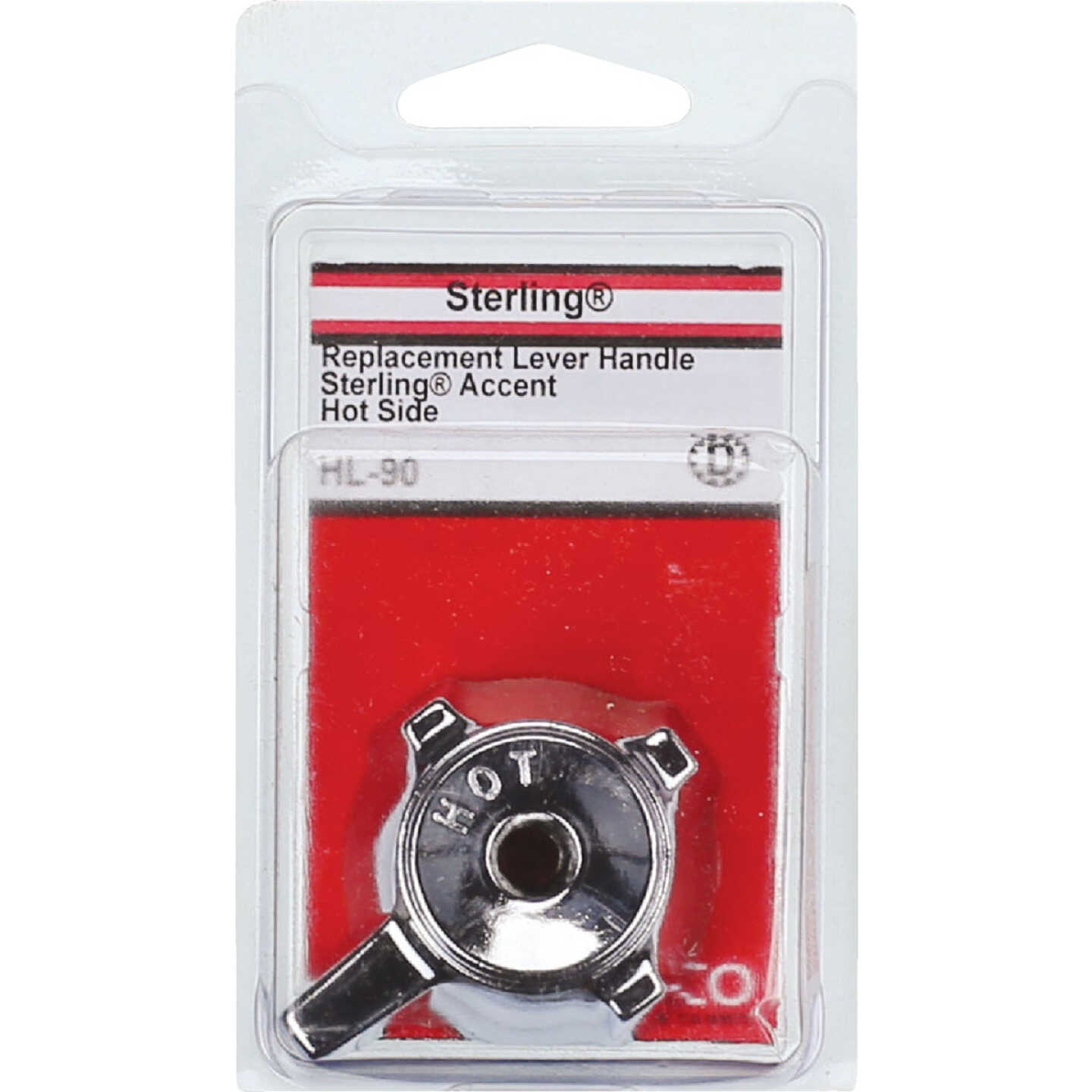 Lasco Sterling Accent Hot Handle Chrome Tub & Shower Handle Kit Image 2