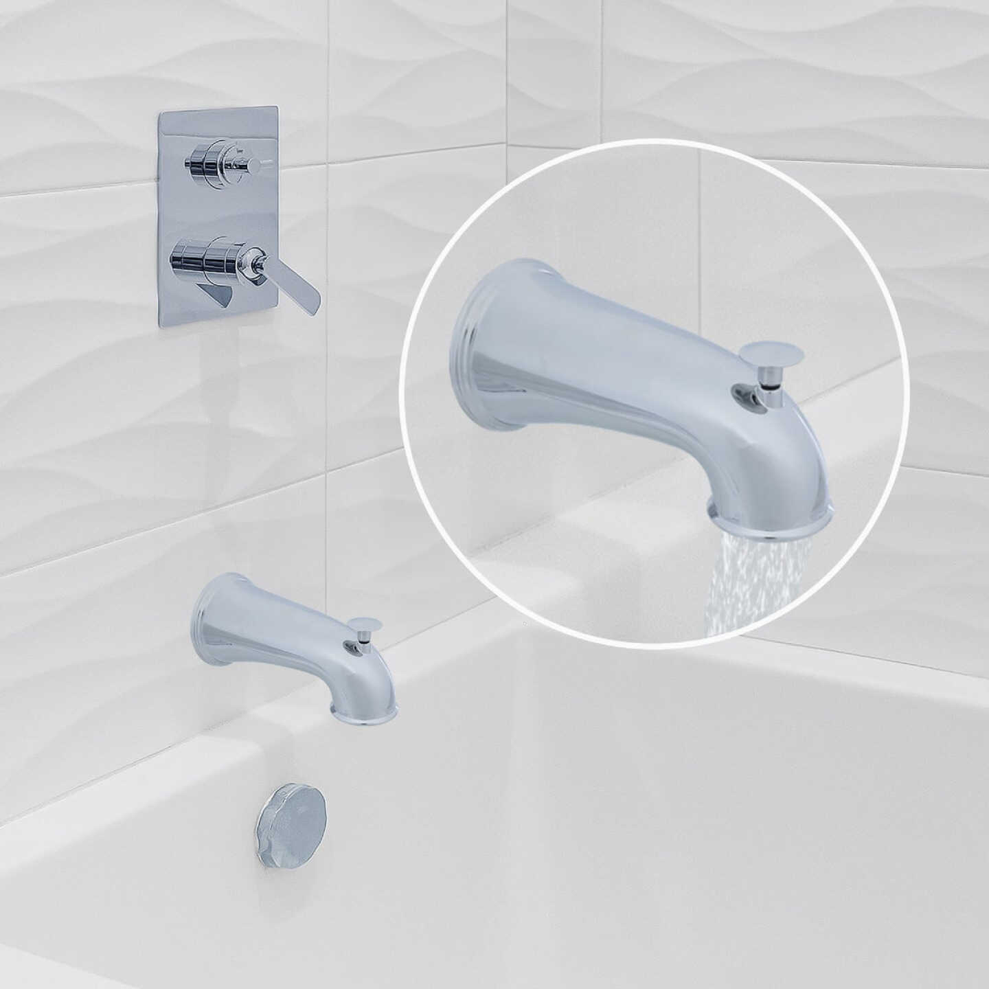 Danco 6 In. Chrome Bathtub Spout with Diverter Image 2