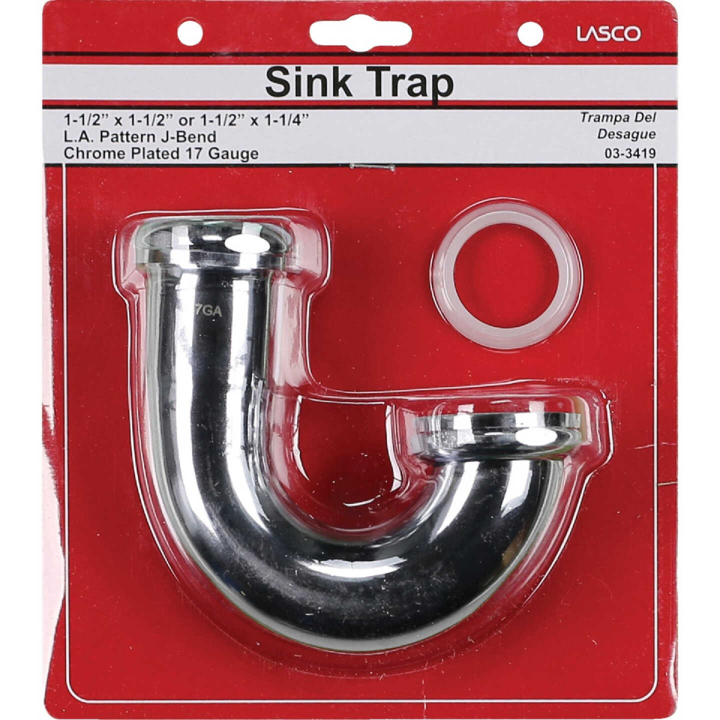 Lasco 1-1/2 In. or 1-1/4 In. Chrome Plated J-Bend Image 2
