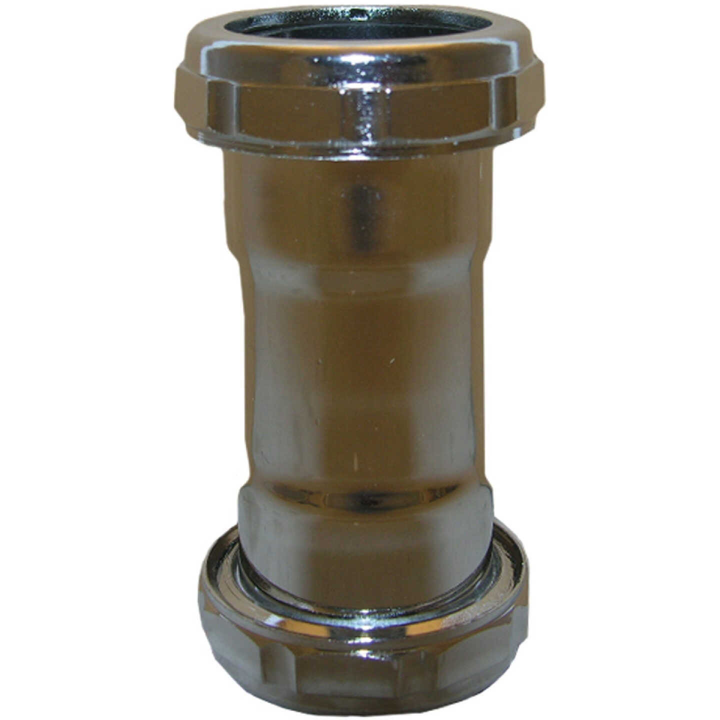 Lasco 1-1/2 In. Chrome-Plated Brass Straight Coupling Image 1
