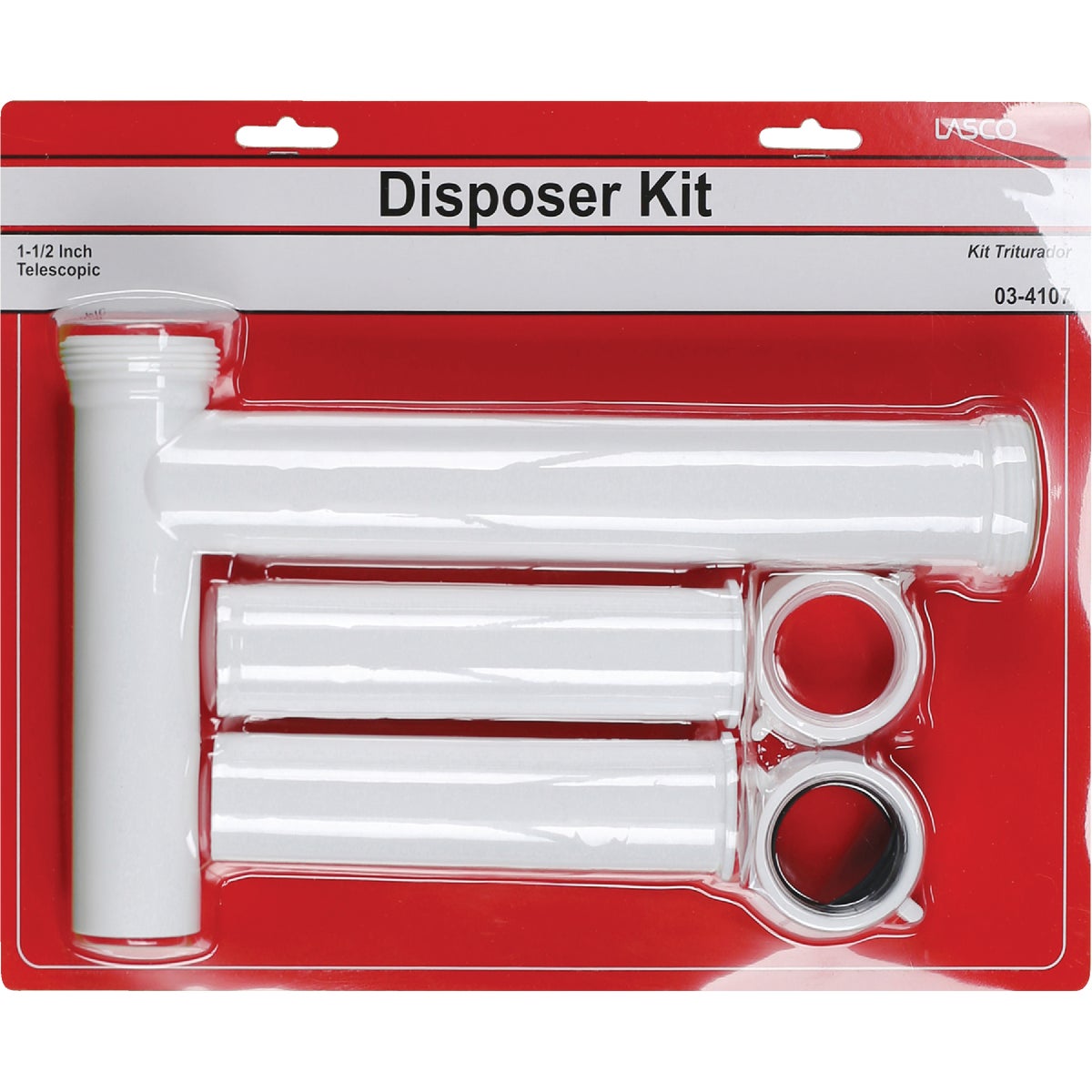 Lasco 1-1/2 In. OD x 16 In. White Plastic Disposer Drain Kit Image 2