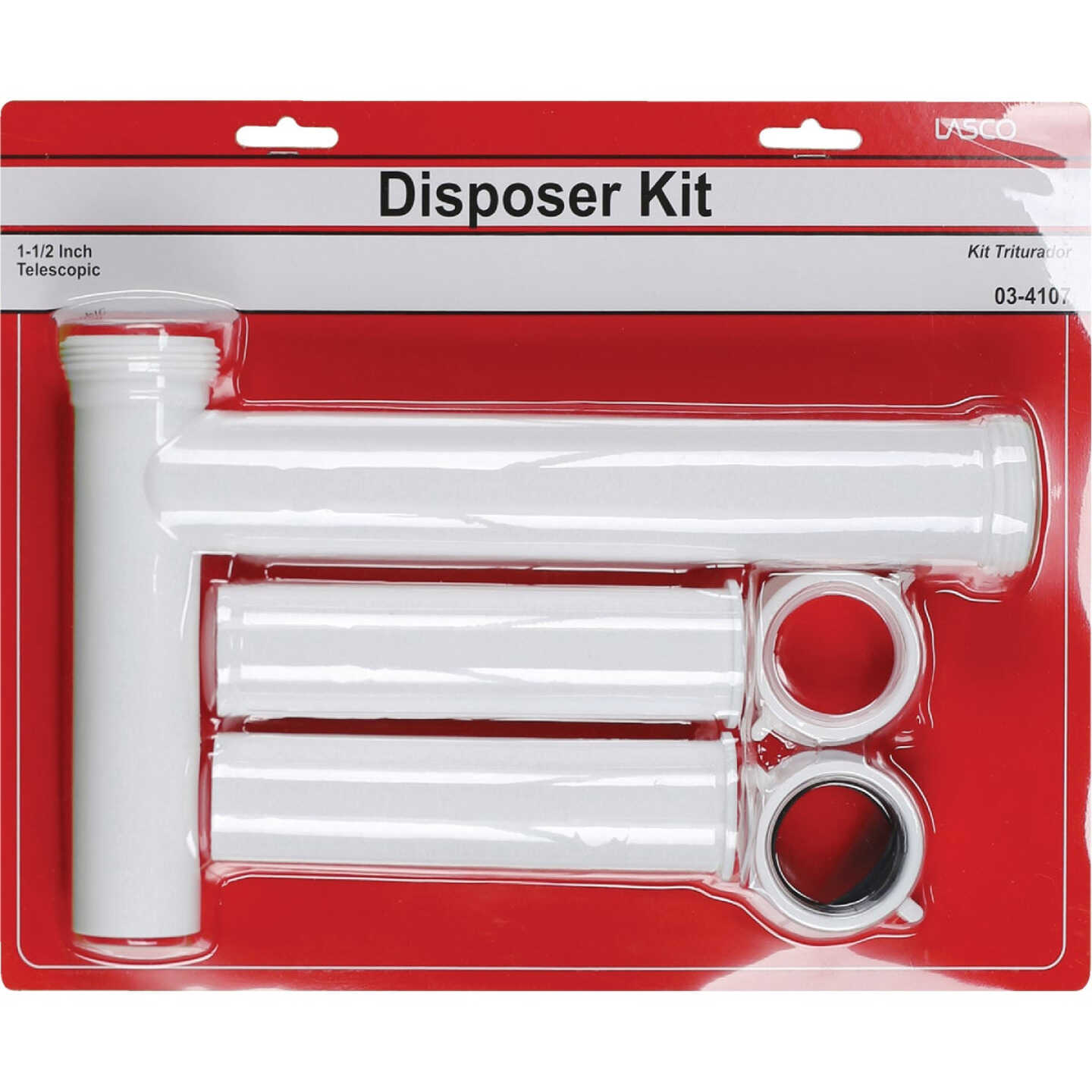 Lasco 1-1/2 In. OD x 16 In. White Plastic Disposer Drain Kit Image 2