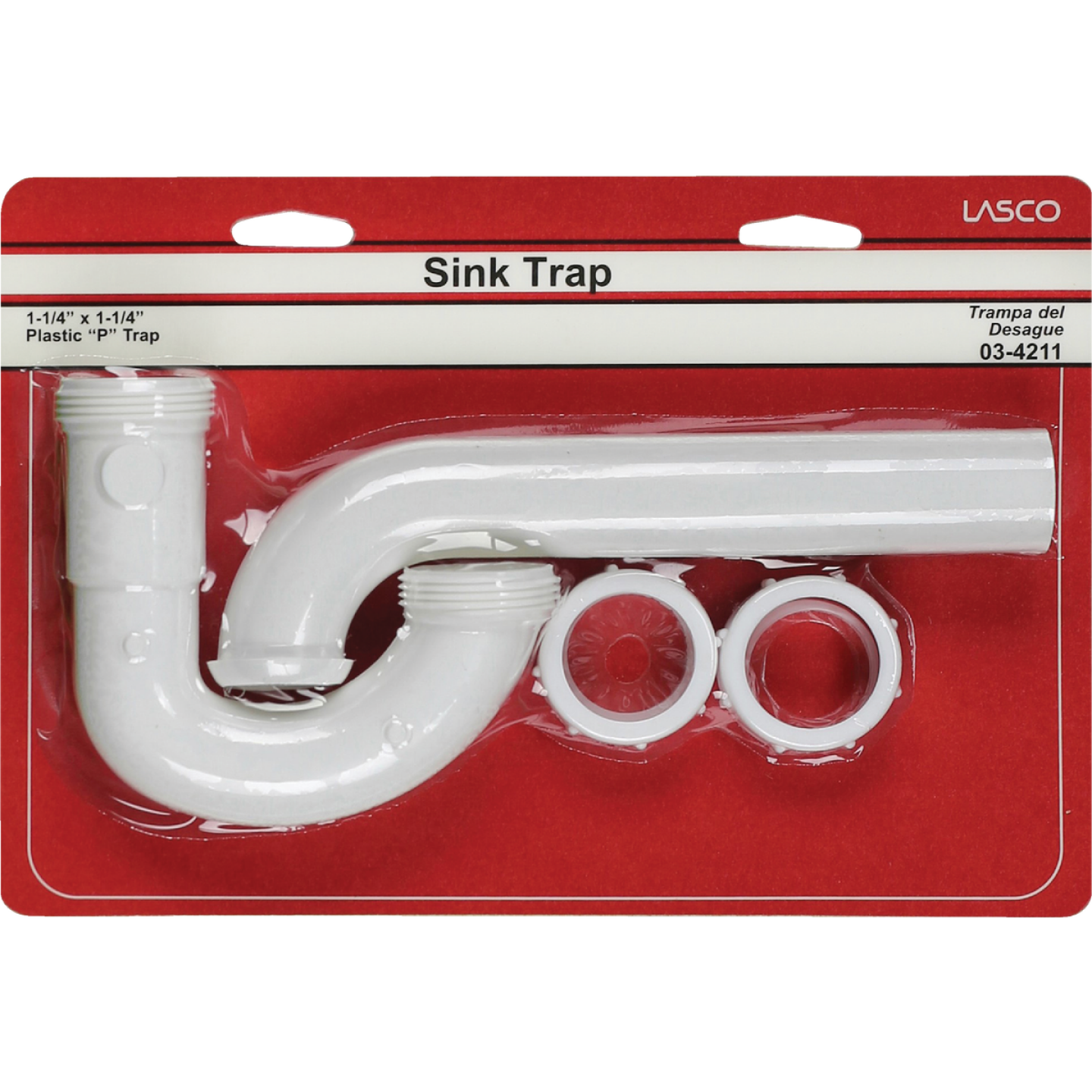 Lasco 1-1/4 In. OD to 1-1/4 In. OD Inlet Tube White Plastic P-Trap Image 2