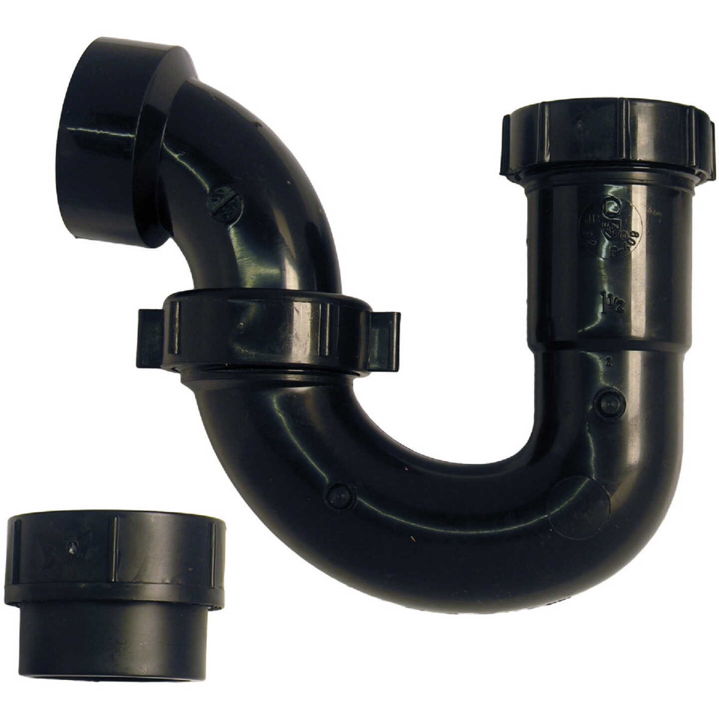 Lasco 1-1/2 In. or 1-1/4 In. x DWV Hub x FPT Black Plastic P-Trap Image 1