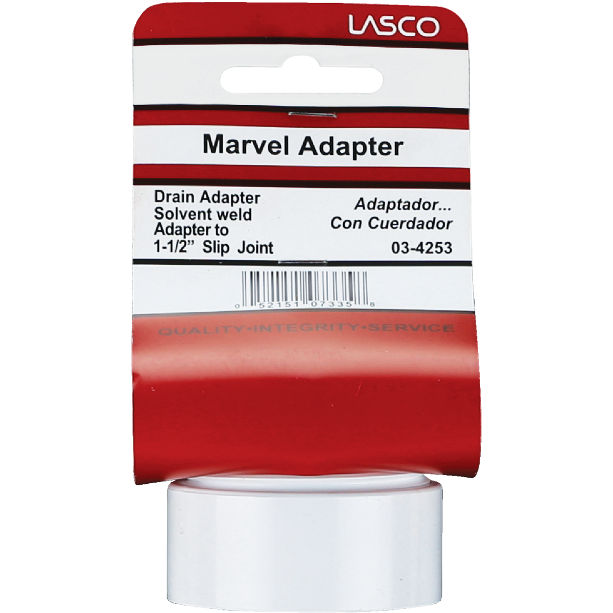 Lasco 1-1/2 In. x 1-1/2 In. White PVC Waste Adapter Image 2