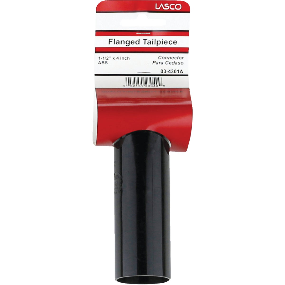 Lasco 1-1/2 In. OD x 4 In. Black Plastic Tailpiece Image 2