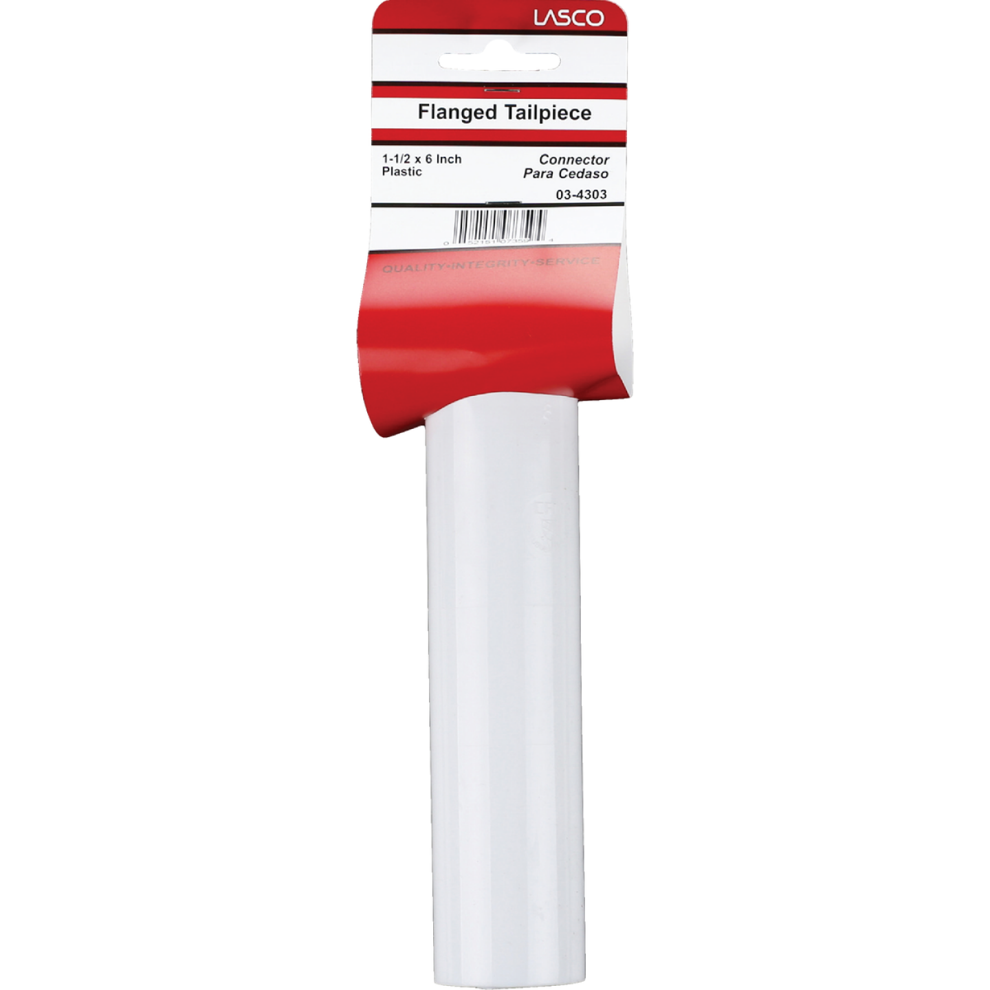 Lasco 1-1/2 In. OD x 6 In. White Plastic Tailpiece Image 2