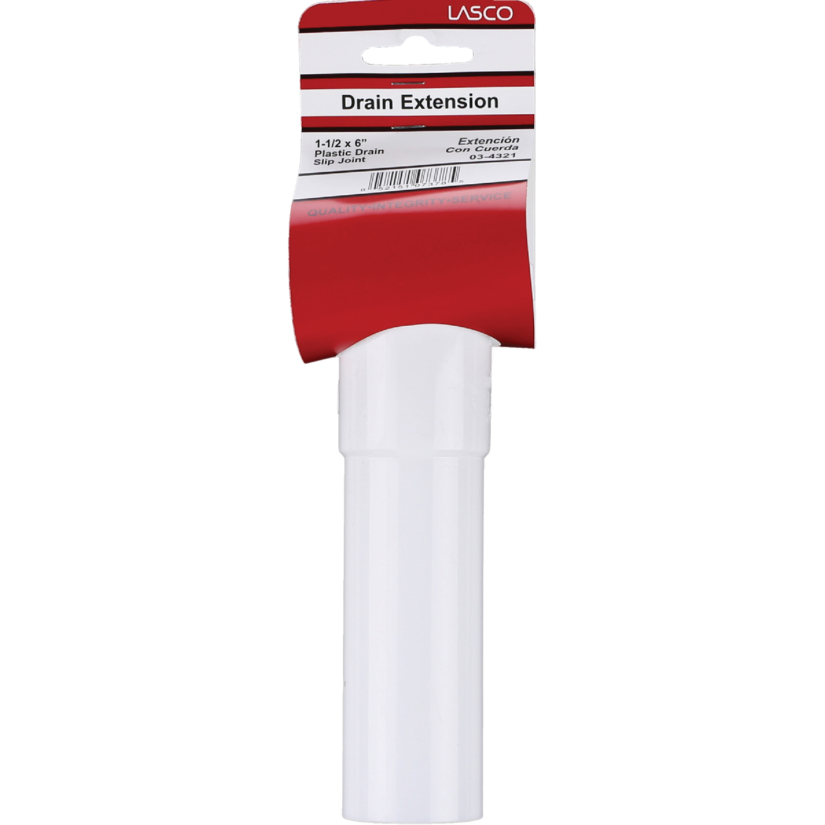 Lasco 1-1/2 In. OD x 6 In. White Plastic Extension Tube Image 2