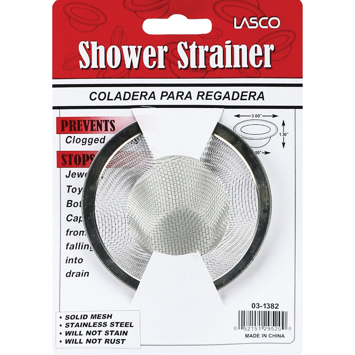 Lasco 3-5/8 In. Stainless Steel Mesh Shower Drain Strainer with Chrome Rim Image 2