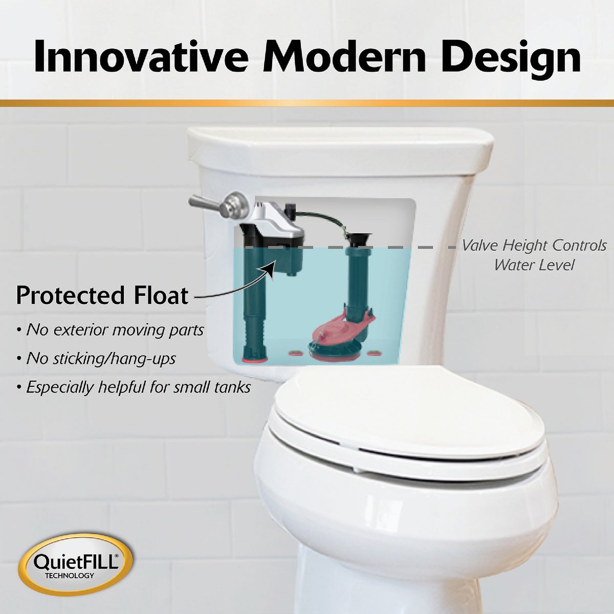 Korky QuietFILL Platinum Fill Valve & 2 In. Flapper Kit Image 6