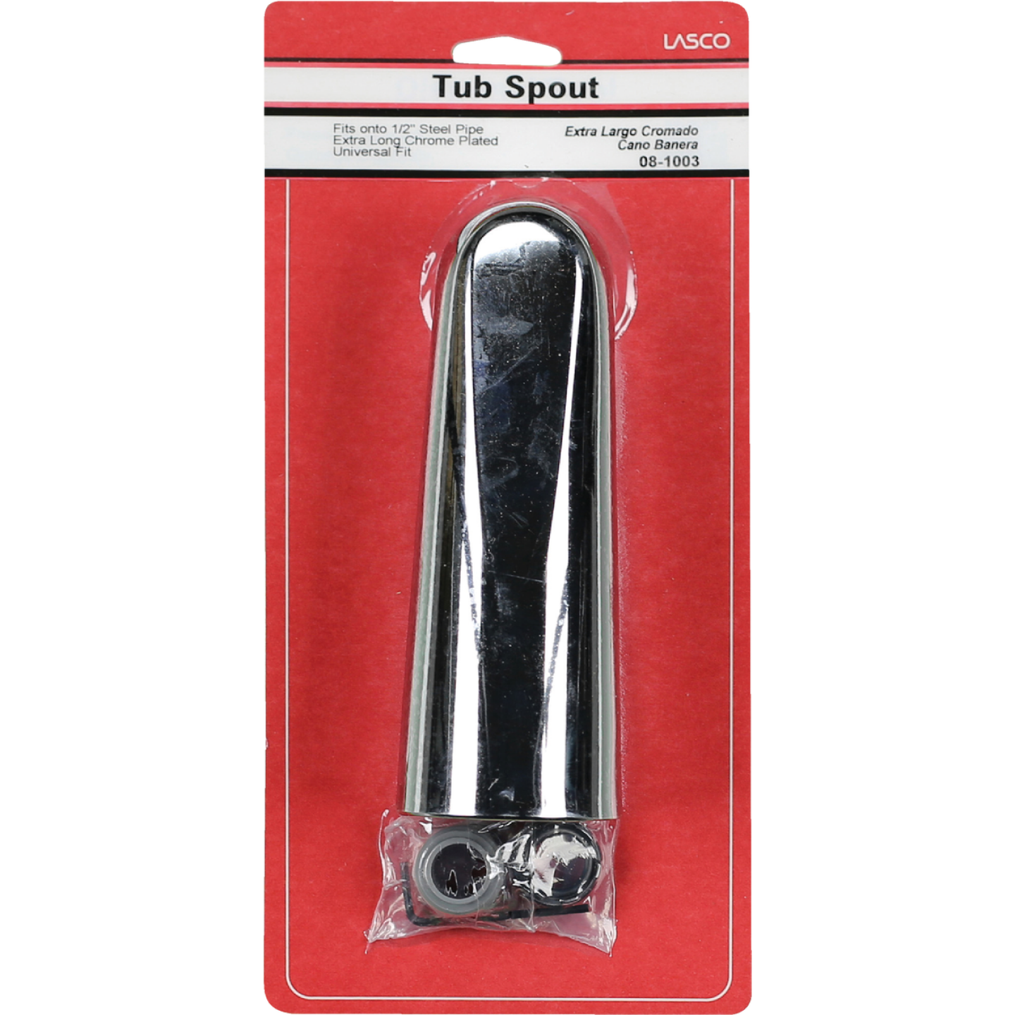 Lasco 7 In. Long Chrome Bathtub Spout Image 2