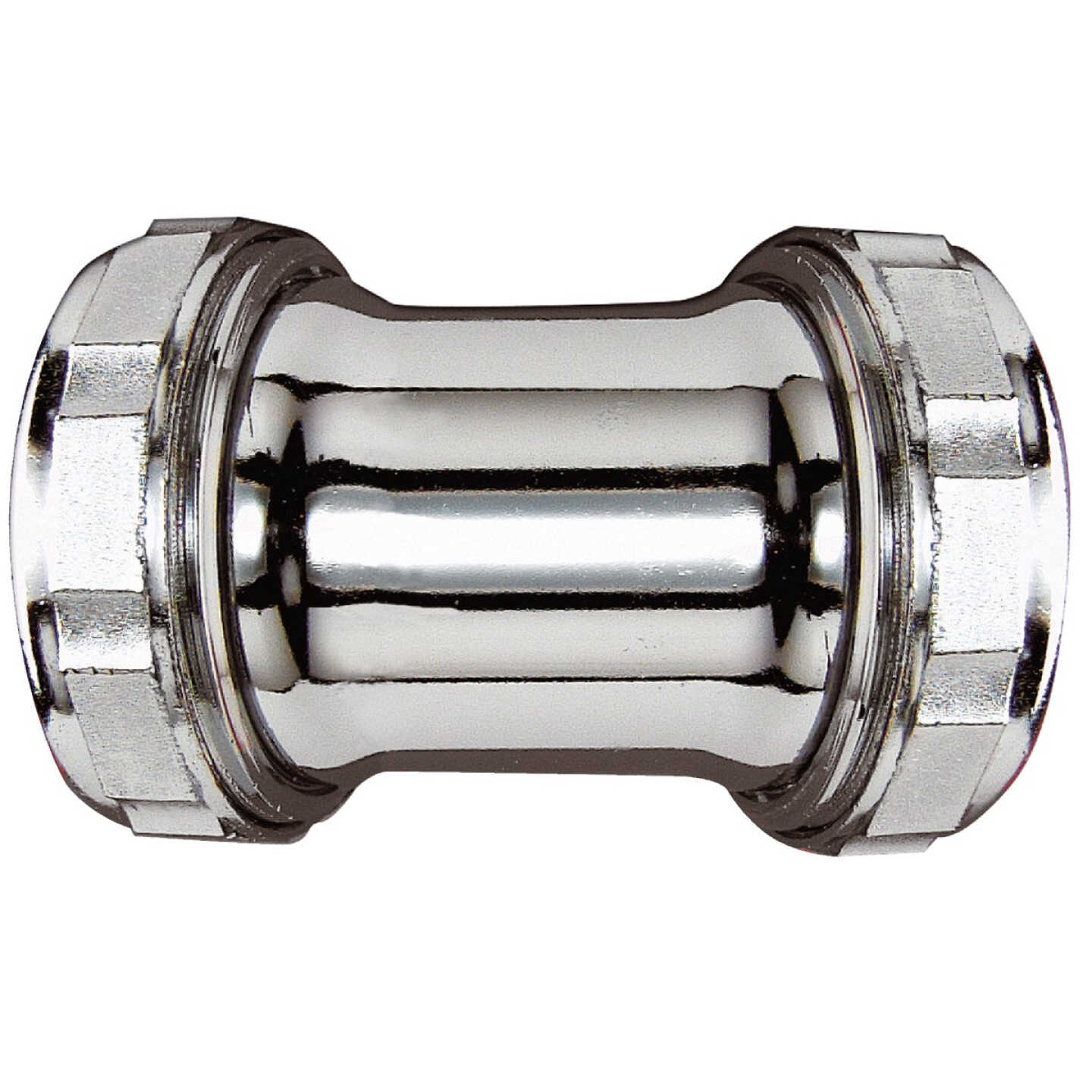 Keeney Double Slip 1-1/4 In. Chrome-Plated Brass Straight Coupling Image 1