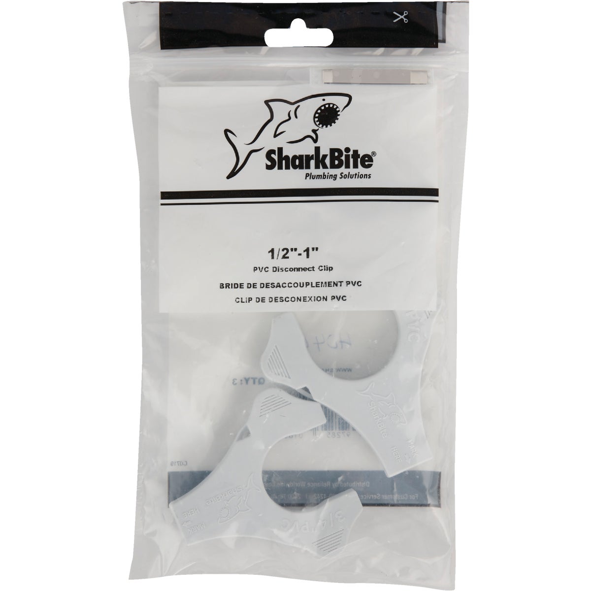 SharkBite 1/2 In., 3/4 In. and 1 In. IPS, PVC Disconnect Clip (3-Pack) Image 2