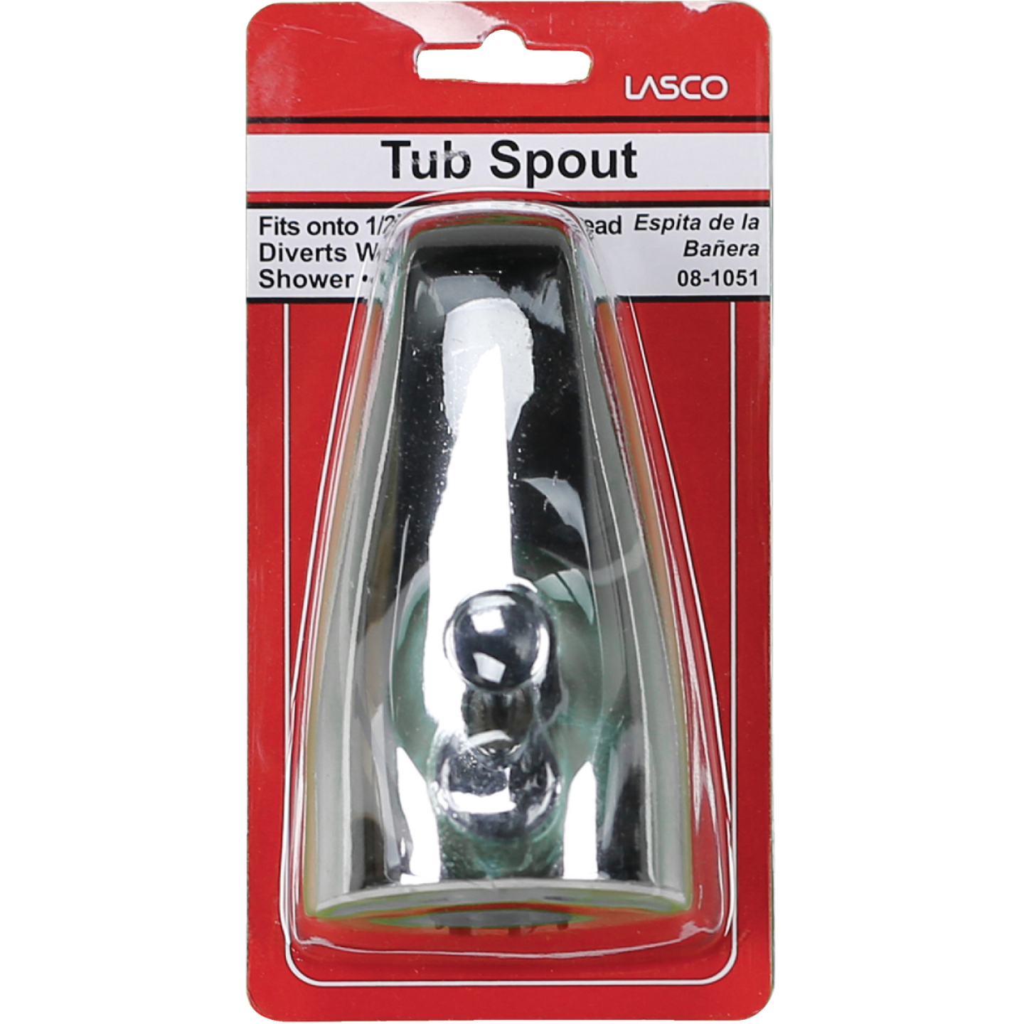Lasco 1/2 In. or 3/4 In. Chrome Bathtub Spout with Diverter Image 2