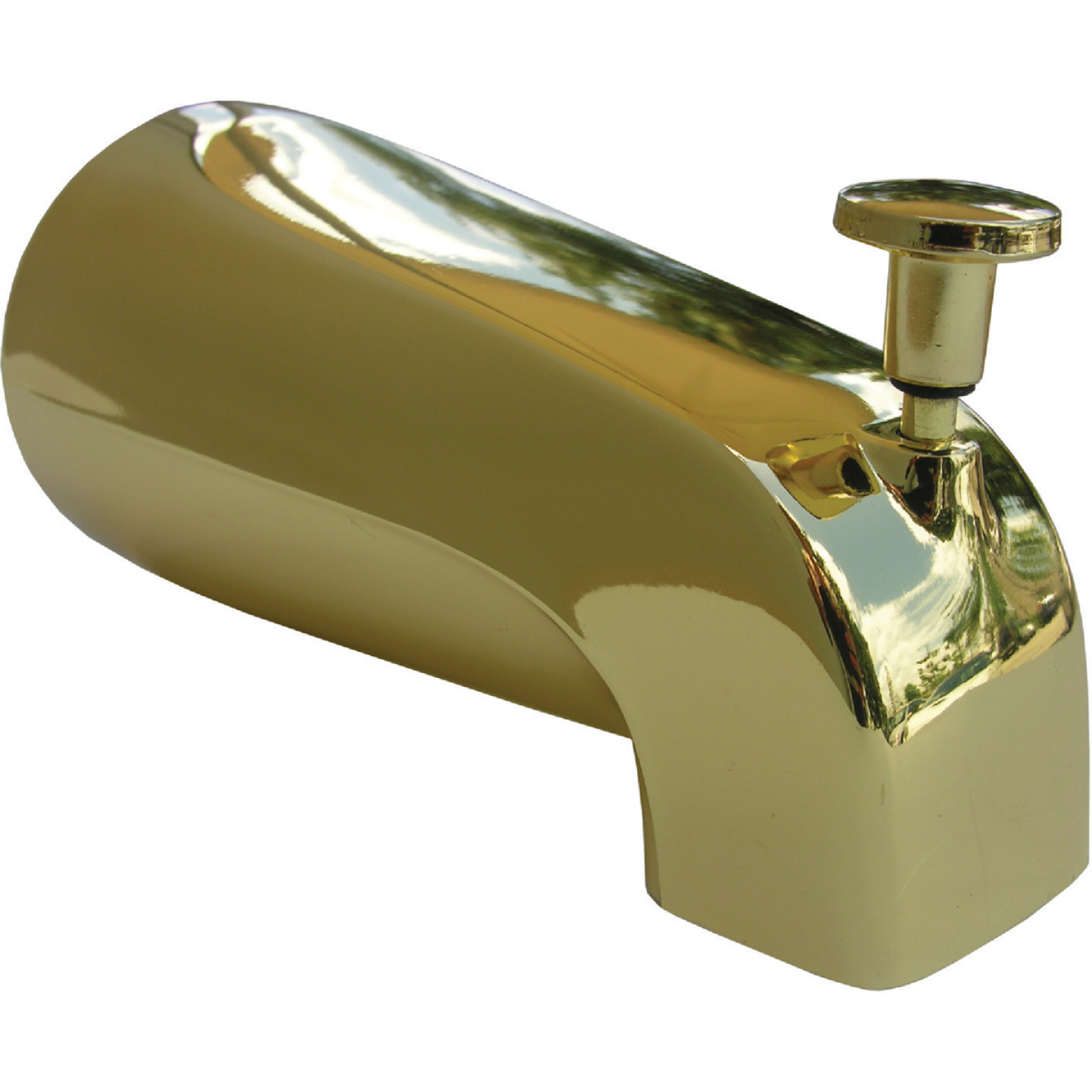 Lasco 4-Way Polished Brass Bathtub Spout with Diverter Image 1