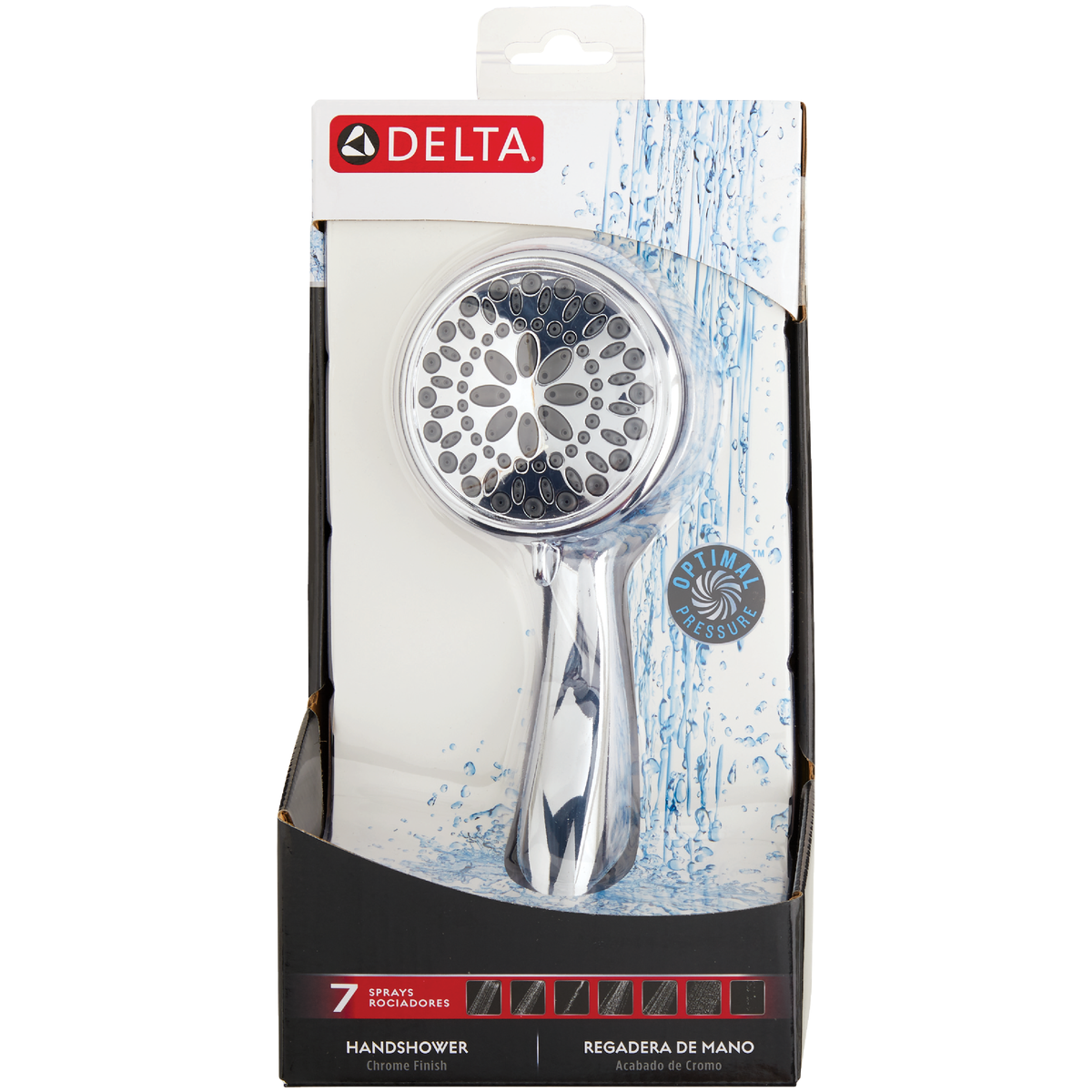 Delta 7-Spray 1.8 GPM Handheld Shower Head, Chrome Image 3