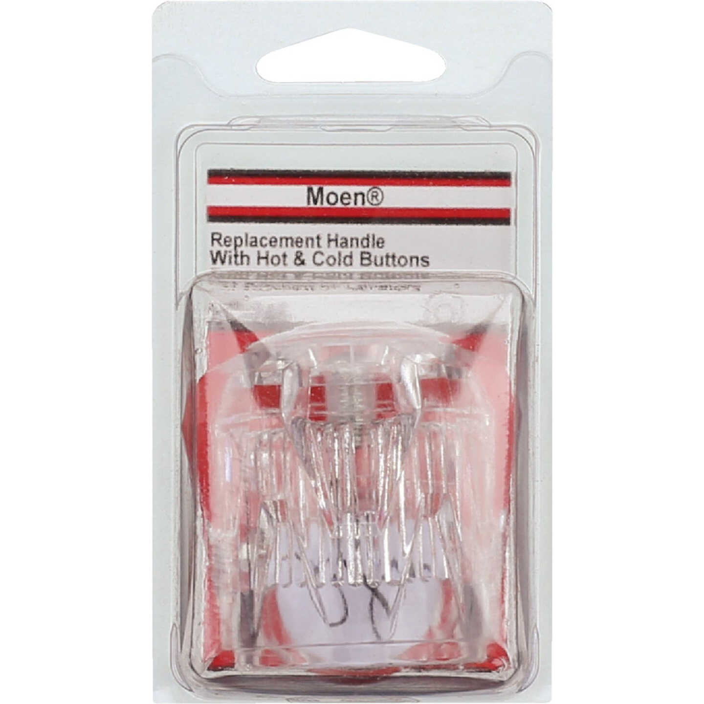 Lasco Moen Round with Hot & Cold Buttons Clear Tub & Shower Handle Kit Image 2