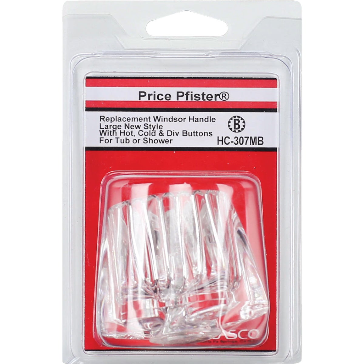 Lasco Price Pfister Windsor with Hot, Cold & Diverter Buttons Large Tub & Shower Handle Kit Image 2